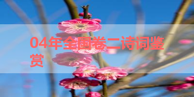 04年全国卷二诗词鉴赏 