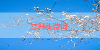二开头诗词 