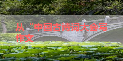 从“中国古诗词大会写作文 