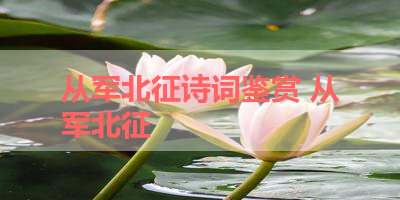 从军北征诗词鉴赏 从军北征