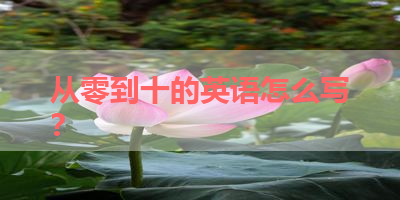 从零到十的英语怎么写？ 