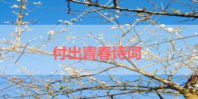 付出青春诗词 