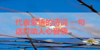 代表爱情的诗词 一句话打动人心爱情