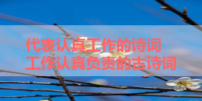 代表认真工作的诗词 工作认真负责的古诗词