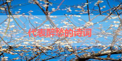 代表醉愁的诗词 