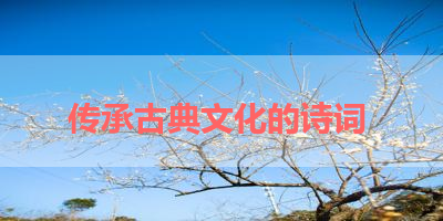 传承古典文化的诗词 