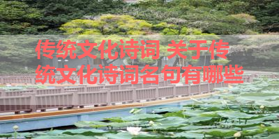 传统文化诗词 关于传统文化诗词名句有哪些 