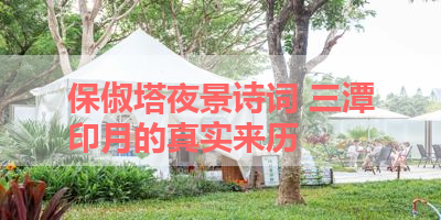 保俶塔夜景诗词 三潭印月的真实来历 