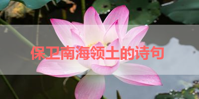 保卫南海领土的诗句 