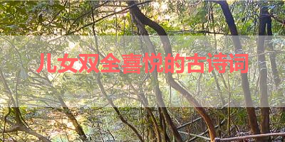 儿女双全喜悦的古诗词 