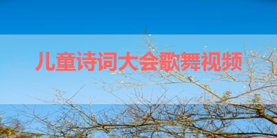 儿童诗词大会歌舞视频 