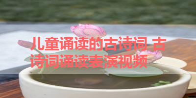 儿童诵读的古诗词 古诗词诵读表演视频