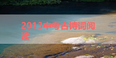 2013中考古诗词阅读 