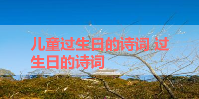 儿童过生日的诗词 过生日的诗词