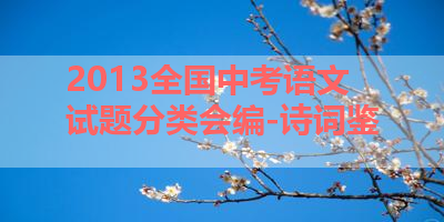 2013全国中考语文试题分类会编-诗词鉴 