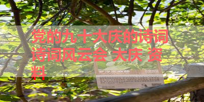党的九十大庆的诗词 诗词风云会 大庆 资料