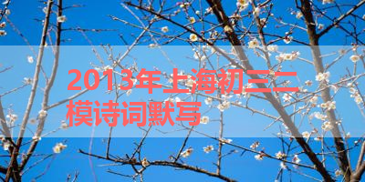 2013年上海初三二模诗词默写 