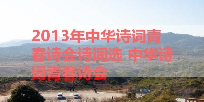 2013年中华诗词青春诗会诗词选 中华诗词青春诗会
