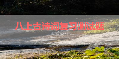 八上古诗词复习测试题 