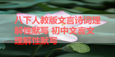 八下人教版文言诗词理解性默写 初中文言文理解性默写