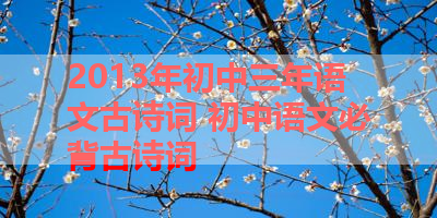 2013年初中三年语文古诗词 初中语文必背古诗词