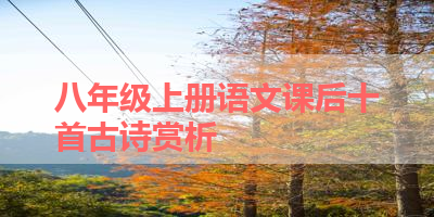 八年级上册语文课后十首古诗赏析 