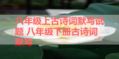 八年级上古诗词默写试题 八年级下册古诗词默写