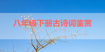 八年级下册古诗词鉴赏 