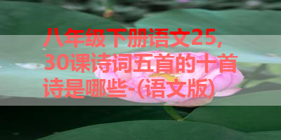 八年级下册语文25,30课诗词五首的十首诗是哪些-(语文版) 