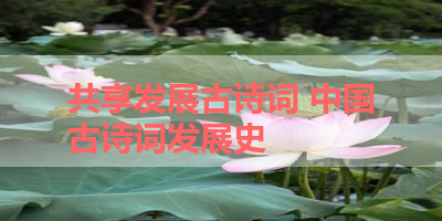 共享发展古诗词 中国古诗词发展史 