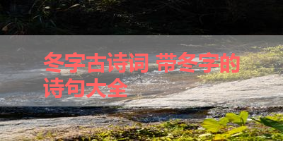 冬字古诗词 带冬字的诗句大全 