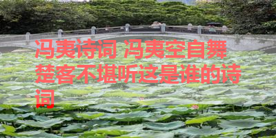 冯夷诗词 冯夷空自舞楚客不堪听这是谁的诗词 