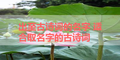 出至古诗词的名字 适合取名字的古诗词