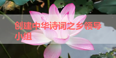 创建中华诗词之乡领导小组 
