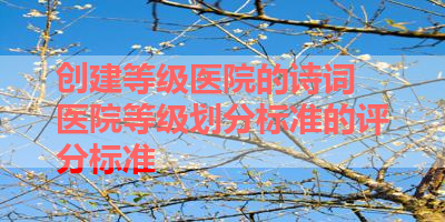 创建等级医院的诗词 医院等级划分标准的评分标准 