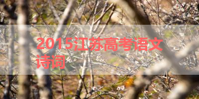 2015江苏高考语文诗词 