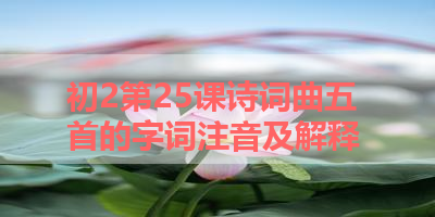 初2第25课诗词曲五首的字词注音及解释 