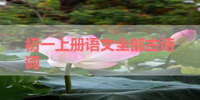 初一上册语文全部古诗词 