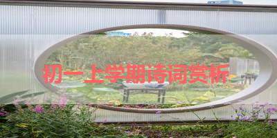 初一上学期诗词赏析 