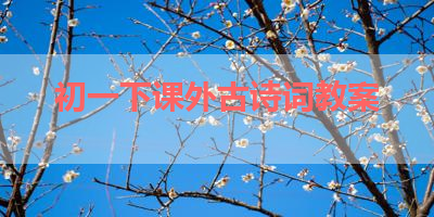初一下课外古诗词教案 