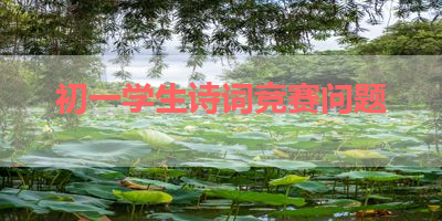 初一学生诗词竞赛问题 