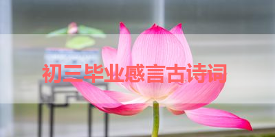 初三毕业感言古诗词 