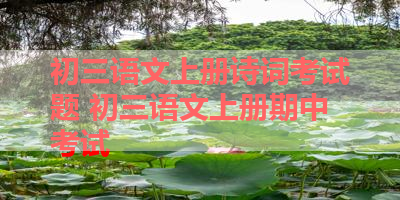 初三语文上册诗词考试题 初三语文上册期中考试