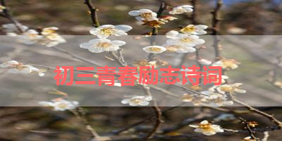 初三青春励志诗词 
