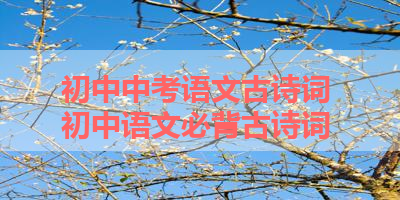 初中中考语文古诗词 初中语文必背古诗词