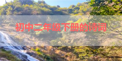 初中二年级下册的诗词 