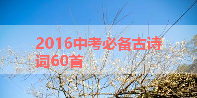 2016中考必备古诗词60首 