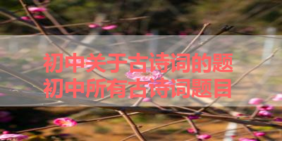 初中关于古诗词的题 初中所有古诗词题目 