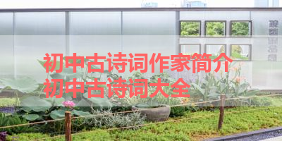 初中古诗词作家简介 初中古诗词大全