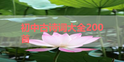 初中古诗词大全200首 